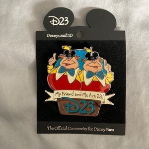 My friend and me are D23 exclusive disney pin Tweedle Dee & Tweedle Dum